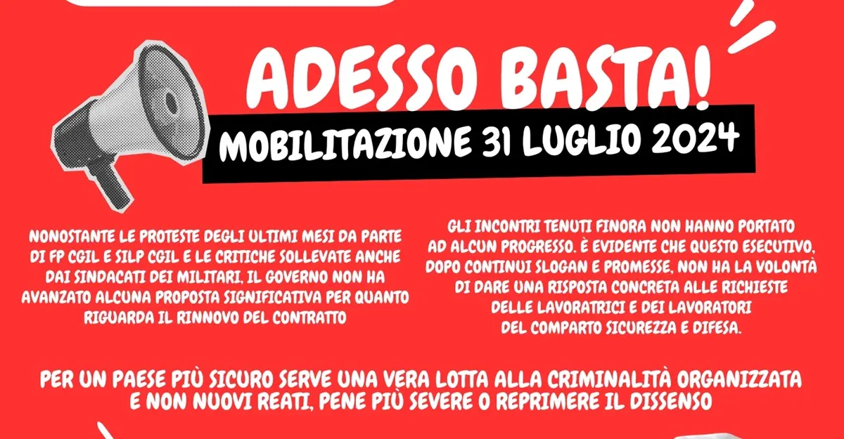Reggio, sindacato di polizia Silp Cgil in piazza per rivendicare un contratto dignitoso