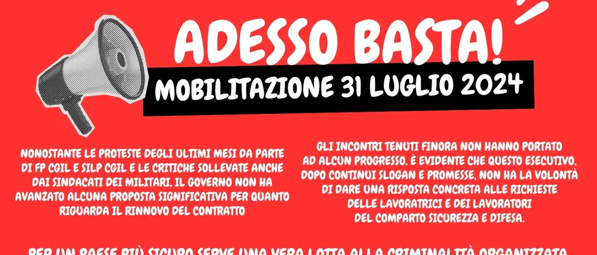 Reggio, sindacato di polizia Silp Cgil in piazza per rivendicare un contratto dignitoso