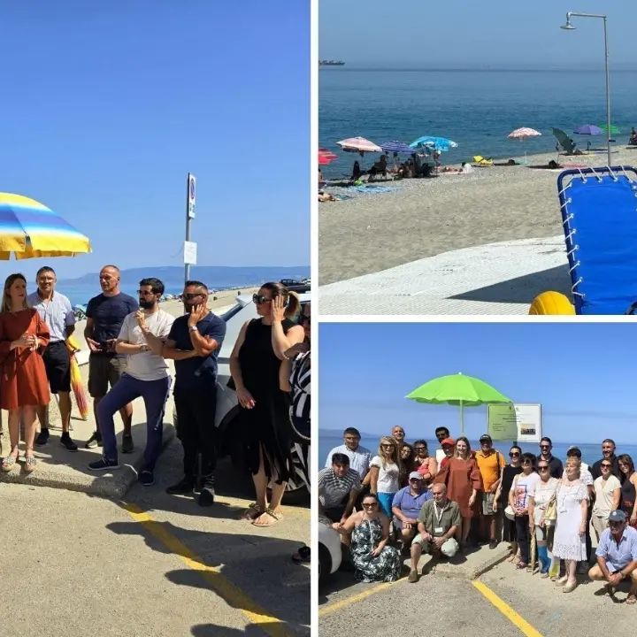 Alla Tonnara di Palmi è stata inaugurata l'area attrezzata per l'accesso al mare delle persone con disabilità