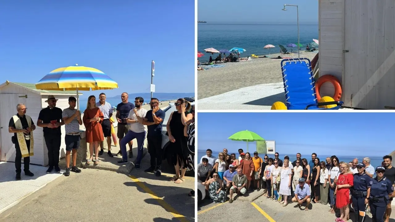 Alla Tonnara di Palmi è stata inaugurata l'area attrezzata per l'accesso al mare delle persone con disabilità
