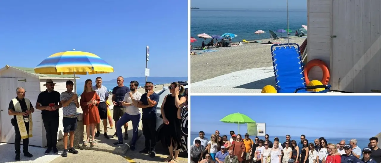 Alla Tonnara di Palmi è stata inaugurata l'area attrezzata per l'accesso al mare delle persone con disabilità