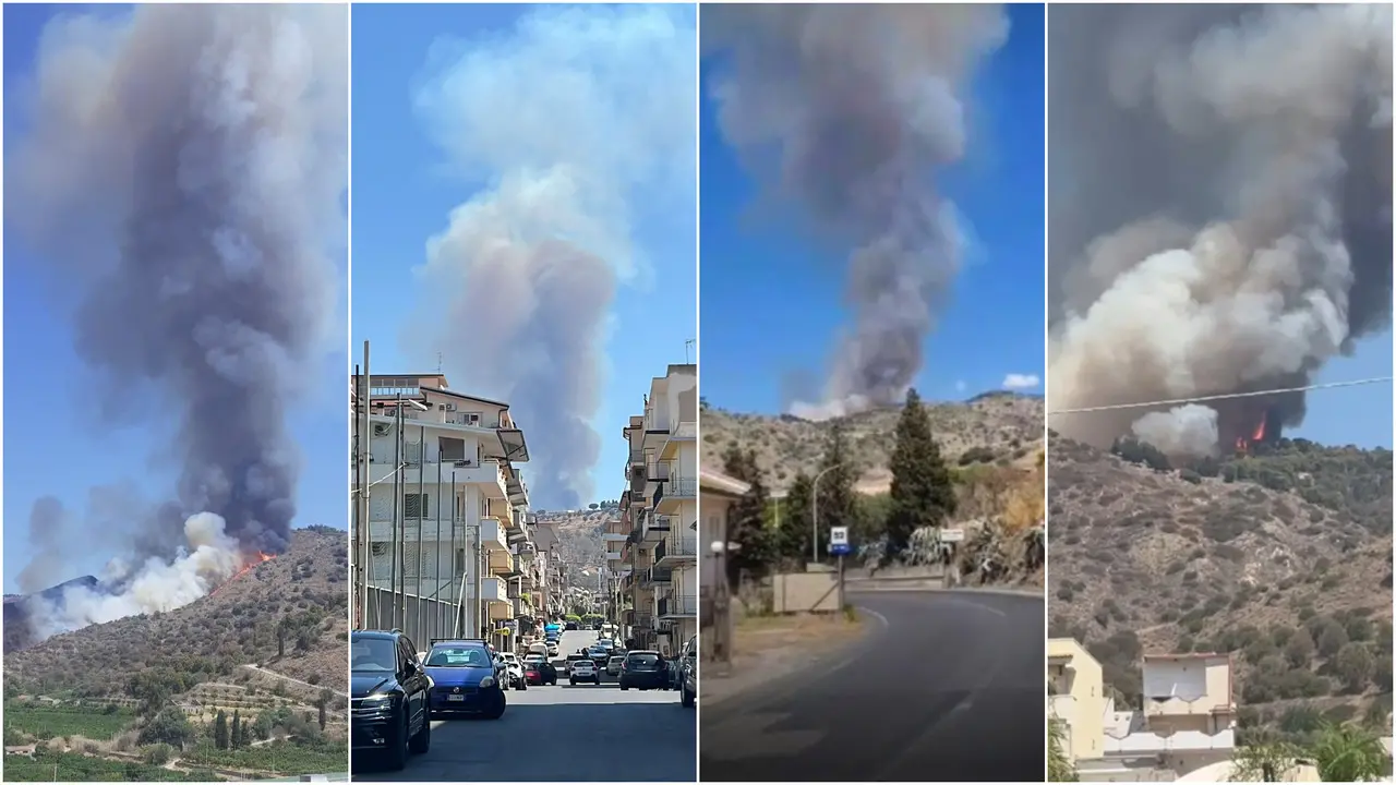 Palizzi, paura per un grosso incendio vicino ai vigneti IGT. In corso intervento aereo