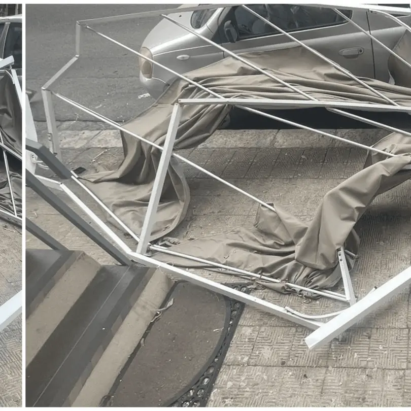 Tromba d'aria a Reggio Calabria, volato un gazebo a Santa Caterina