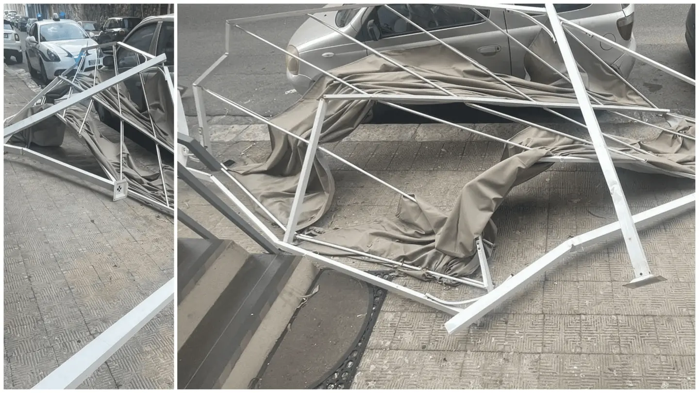 Tromba d'aria a Reggio Calabria, volato un gazebo a Santa Caterina