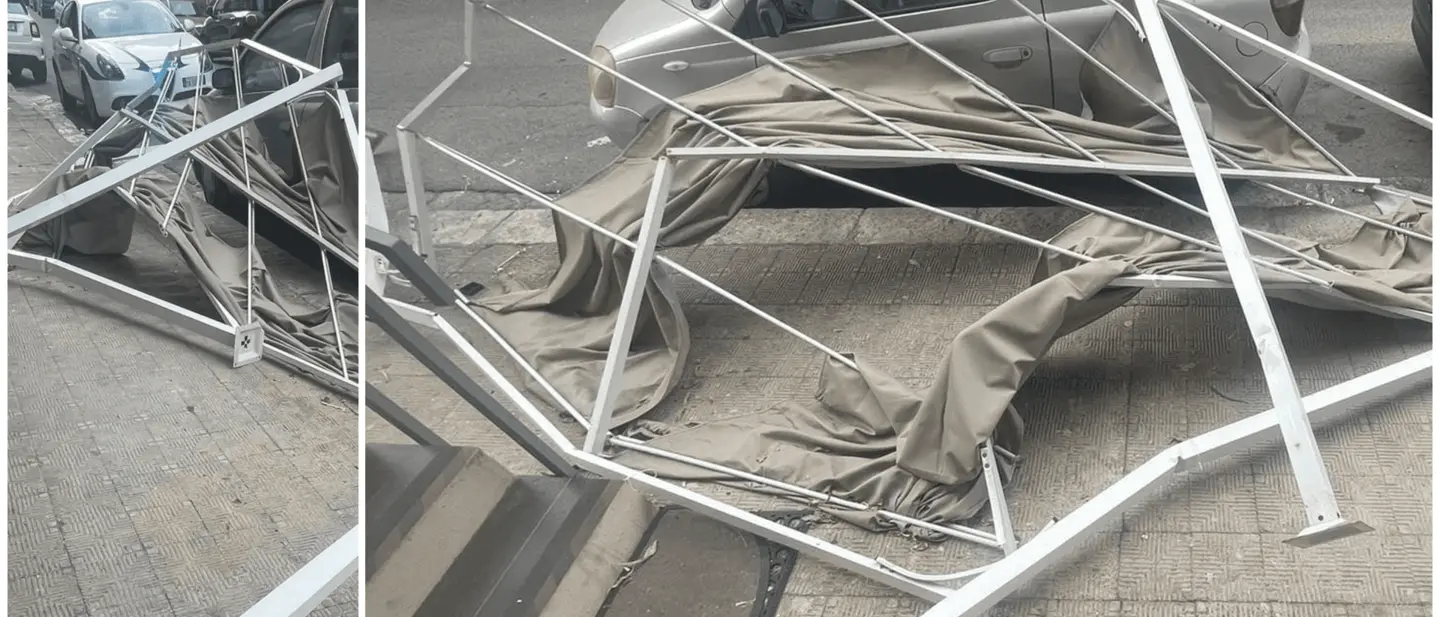 Tromba d'aria a Reggio Calabria, volato un gazebo a Santa Caterina