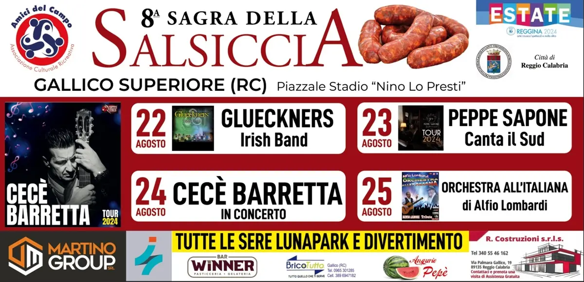 Reggio, a Gallico tutto pronto per l'ottava sagra della salsiccia