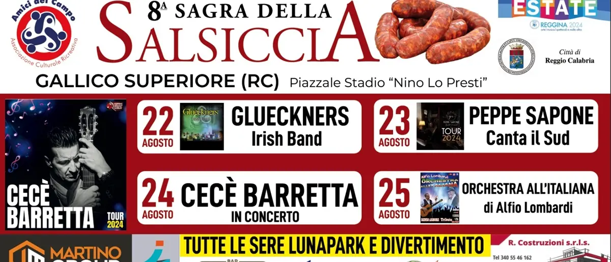 Reggio, a Gallico tutto pronto per l'ottava sagra della salsiccia