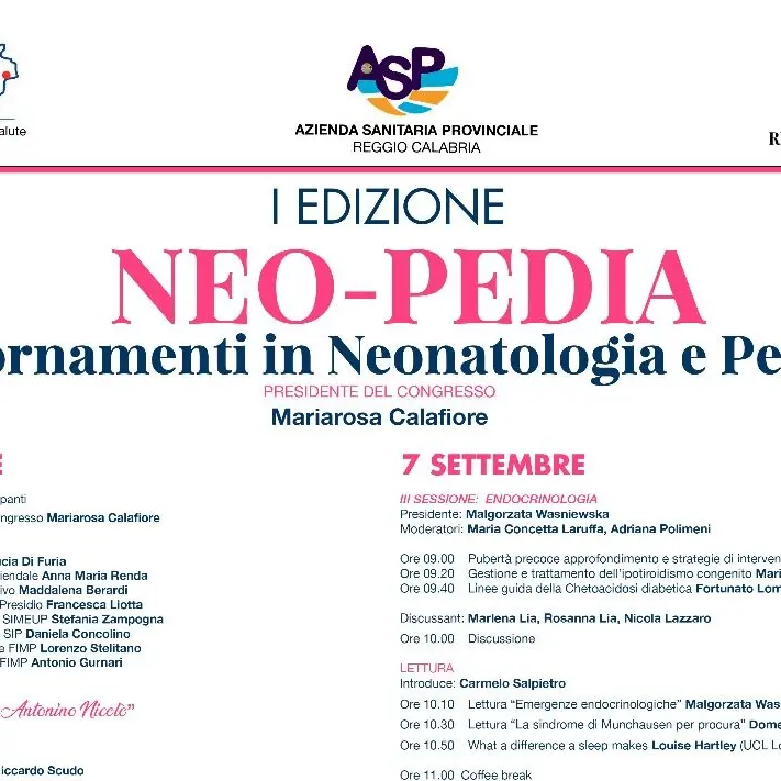 Prima edizione di \"Neo-Pedia\", convegno sugli aggiornamenti della neonatologia e pediatria