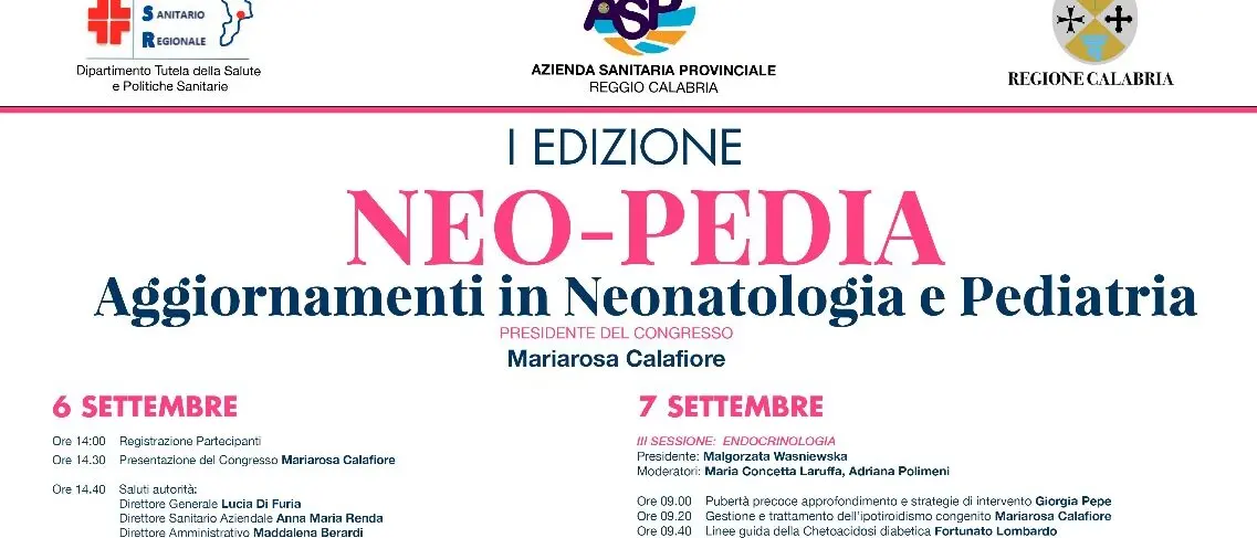 Prima edizione di \"Neo-Pedia\", convegno sugli aggiornamenti della neonatologia e pediatria
