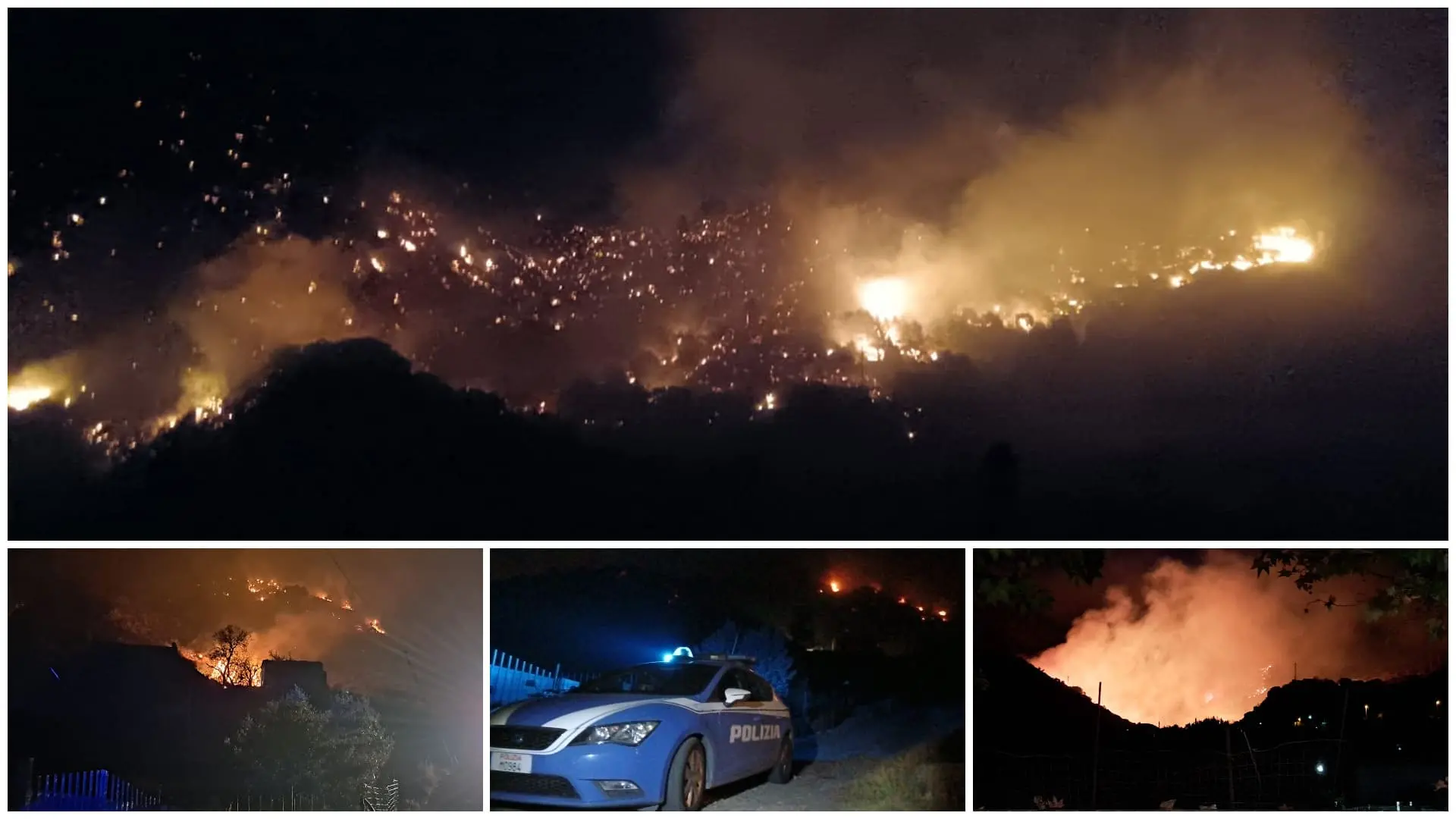 Notte di fuoco e di paura a Palizzi: nove famiglie evacuate ed oltre quattrocento ettari in fiamme