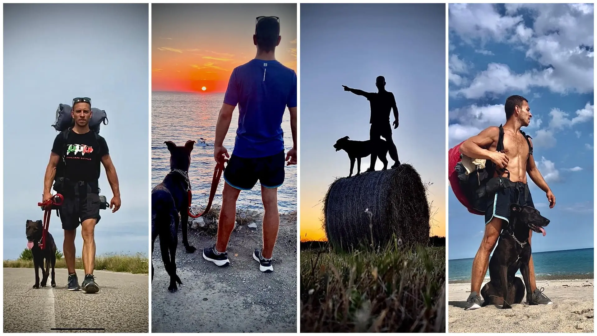 Il viaggio a piedi lungo la costa italiana di Valeriu e della sua cagnolina Shiva