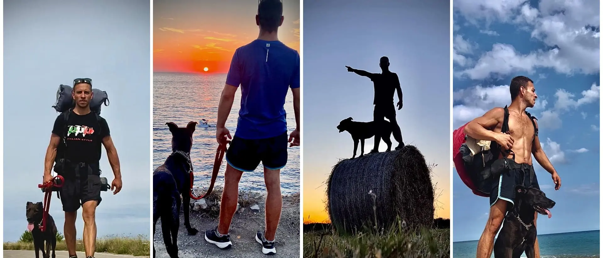 Il viaggio a piedi lungo la costa italiana di Valeriu e della sua cagnolina Shiva