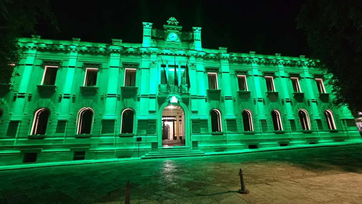 Reggio, palazzo San Giorgio si illumina di verde per la Giornata di sensibilizzazione sulle sindromi Pans e Pandas