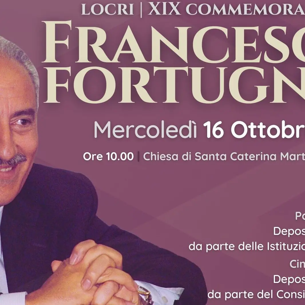 Locri, mercoledì 16 ottobre la commemorazione di Francesco Fortugno