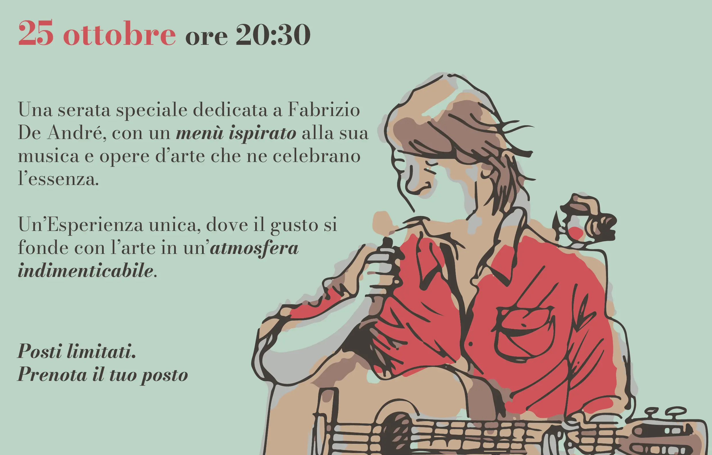 All’Alta Fiumara Resort cena d'arte e spettacolo in onore di Fabrizio De André