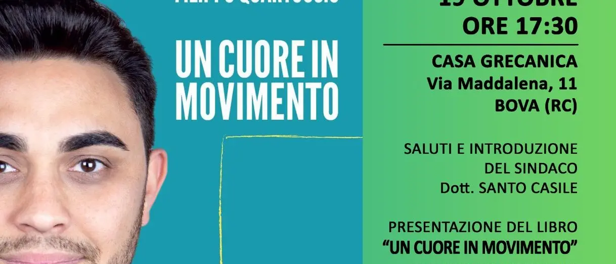\"Un cuore in movimento\", il viaggio culturale di Filippo Quartuccio arriva a Bova