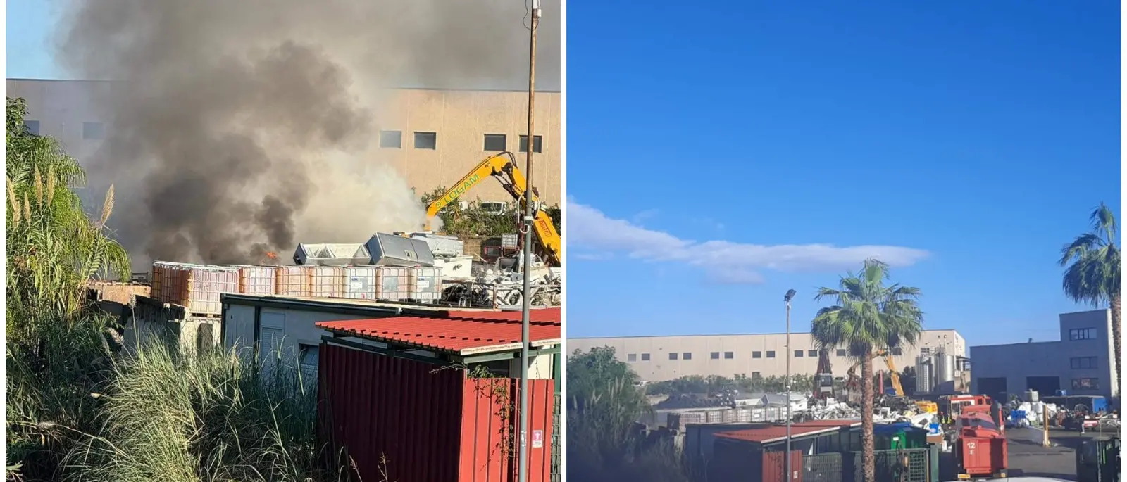 Villa, domato incendio in zona industriale. Resta l’allerta: il sindaco emette ordinanza precauzionale per la salute pubblica