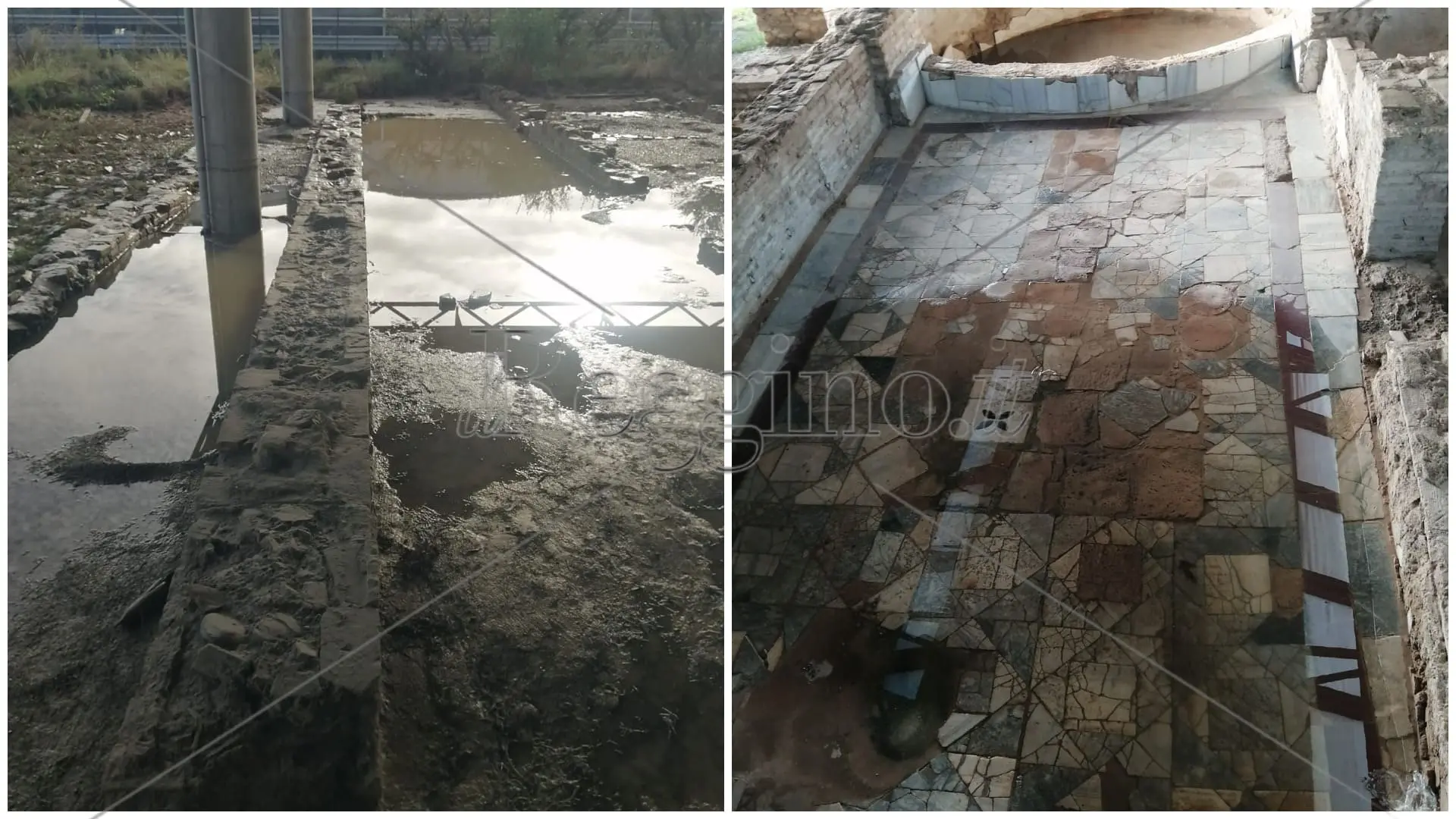 Casignana, il maltempo ricopre di fango i mosaici della Villa Romana