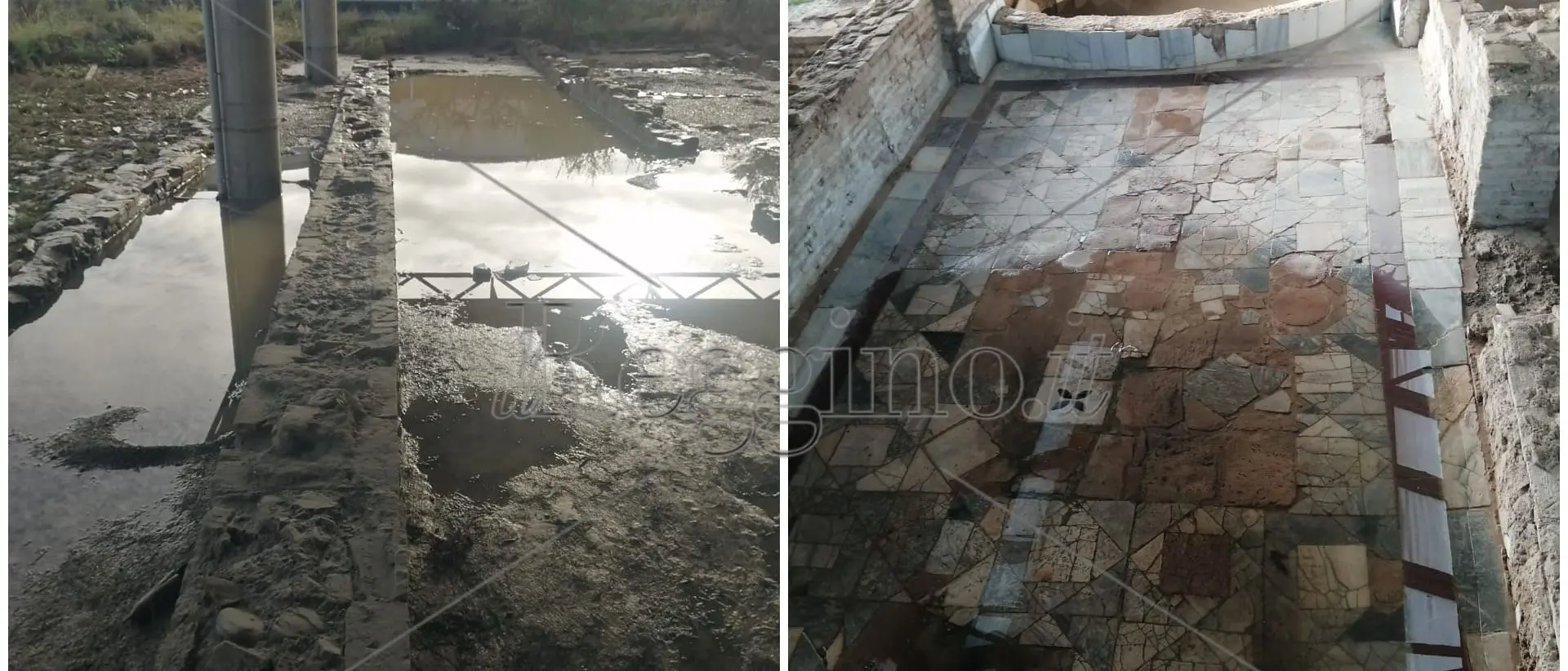 Casignana, il maltempo ricopre di fango i mosaici della Villa Romana