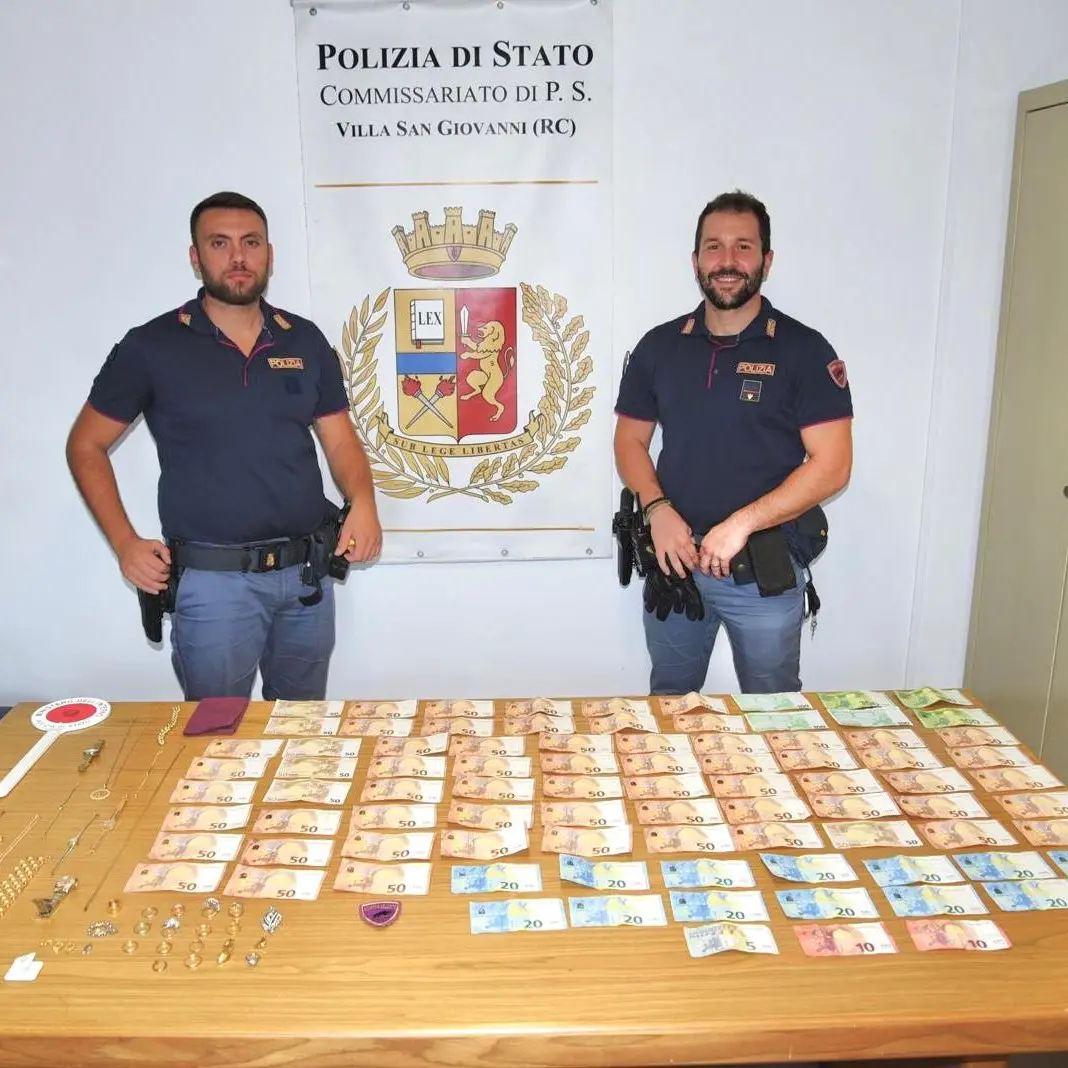 Villa San Giovanni: la polizia ferma un soggetto per il reato di ricettazione
