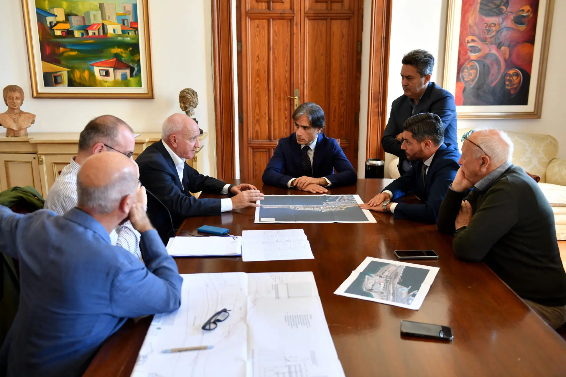 A palazzo San Giorgio ultima riunione tecnica con l'impresa prima dell'avvio del cantiere del Museo del Mare