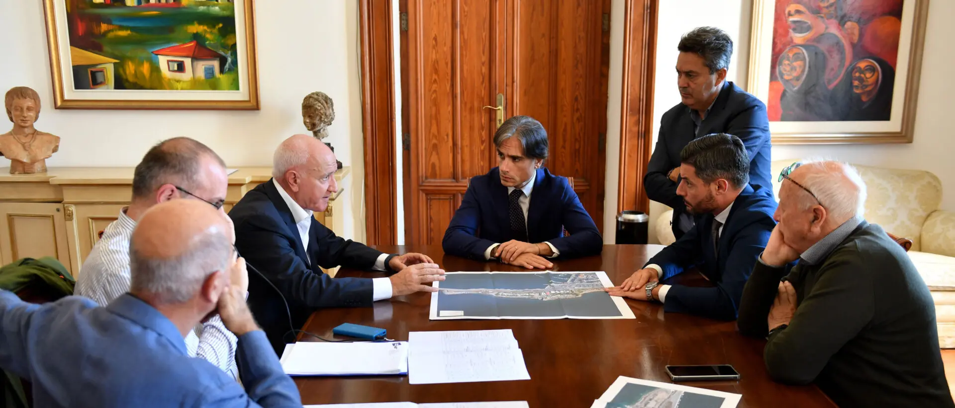 A palazzo San Giorgio ultima riunione tecnica con l'impresa prima dell'avvio del cantiere del Museo del Mare