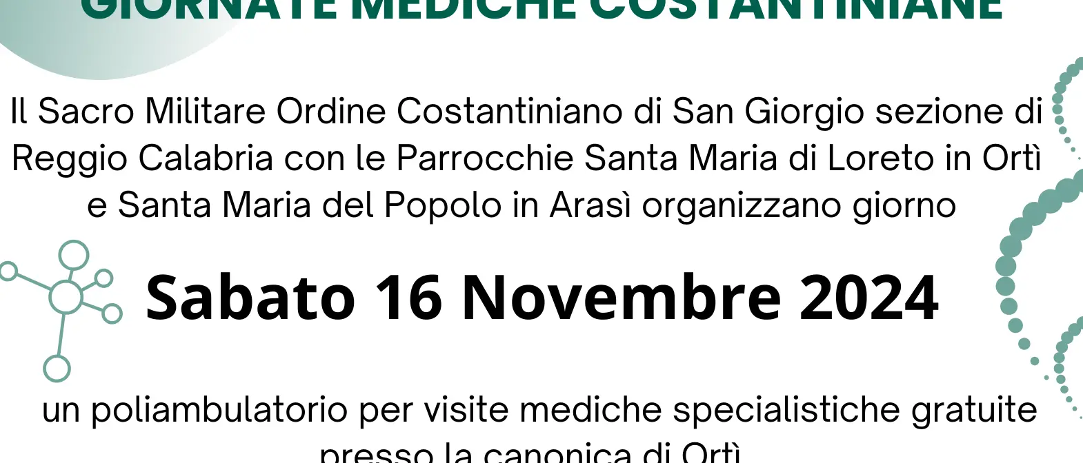 Reggio, visite mediche gratuite per Ortì e Arasì