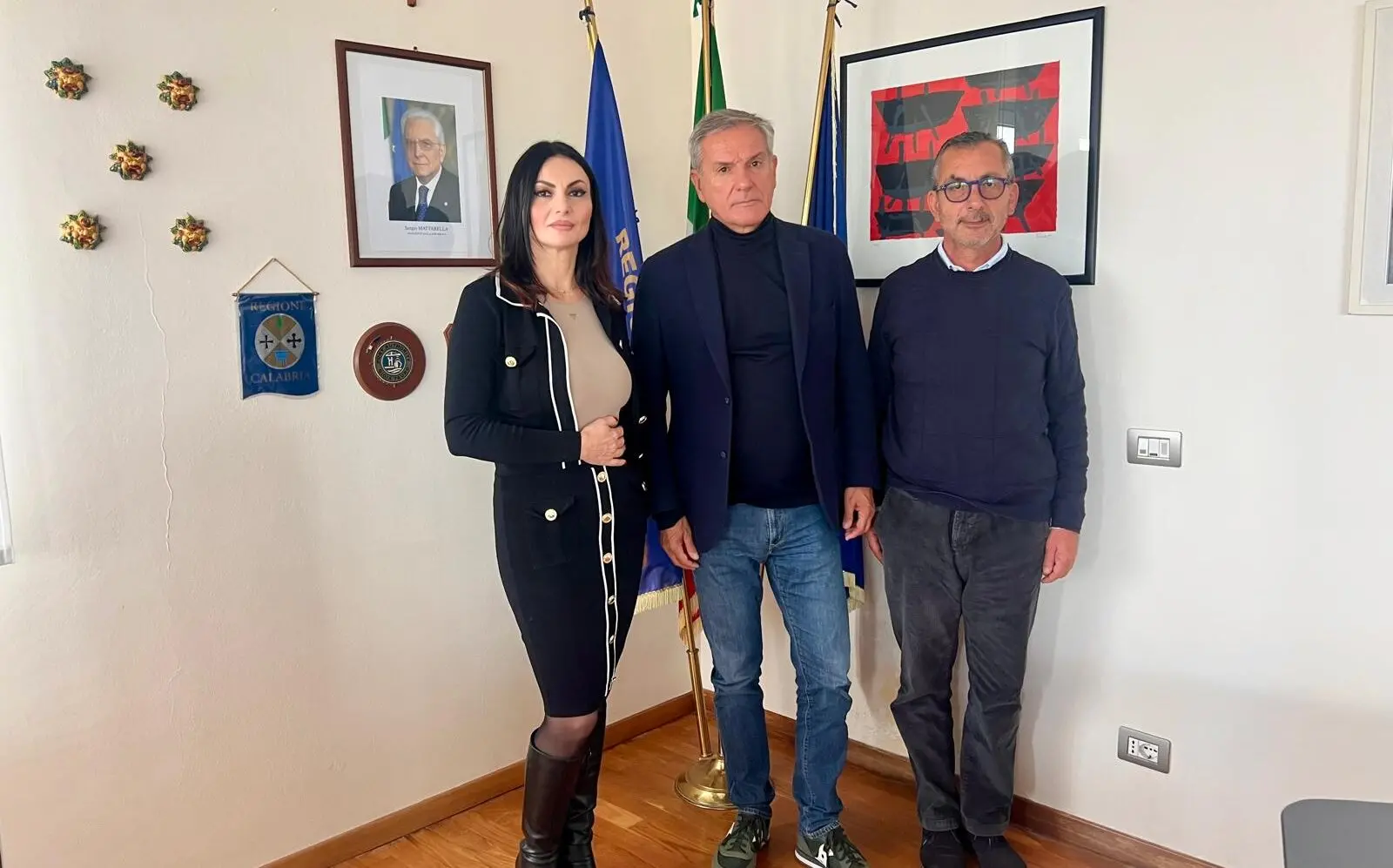 La segretaria generale della Uil Maria Elena Senese in visita al presidente Agostinelli