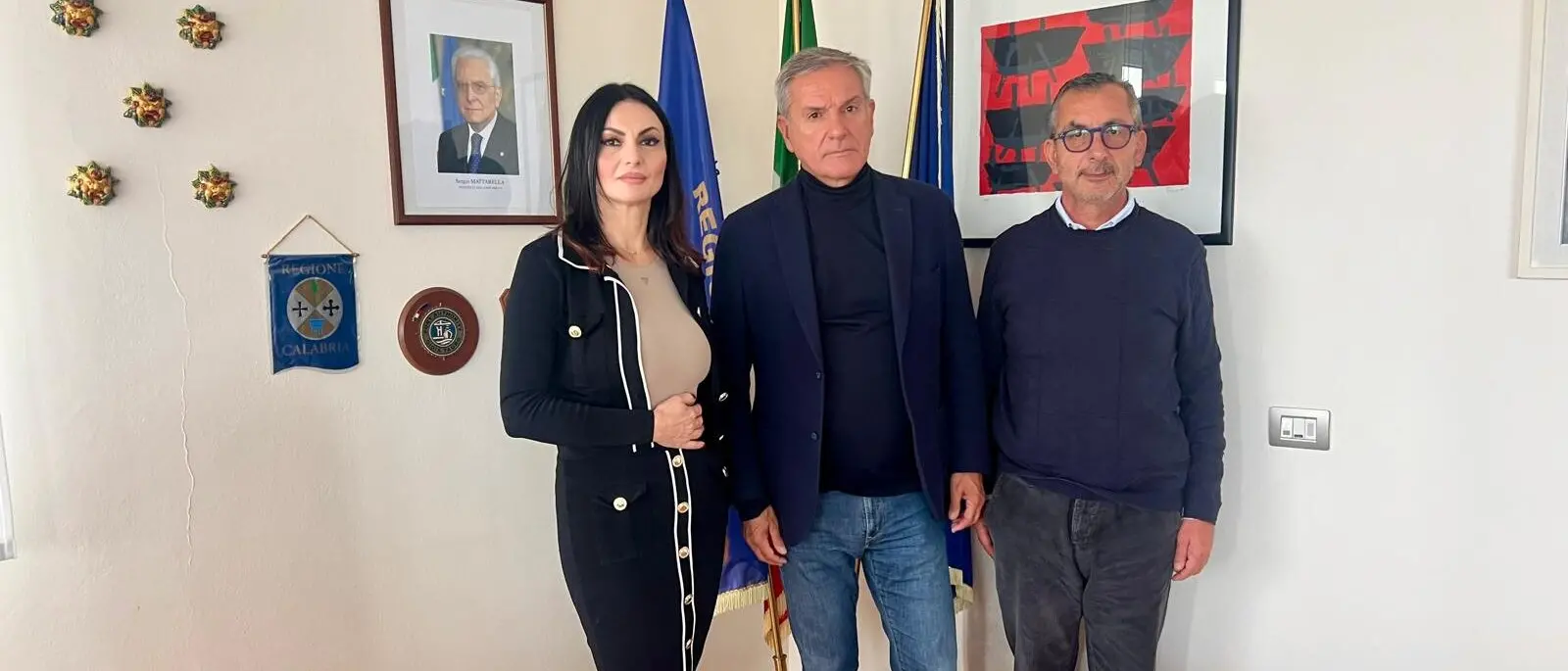 La segretaria generale della Uil Maria Elena Senese in visita al presidente Agostinelli