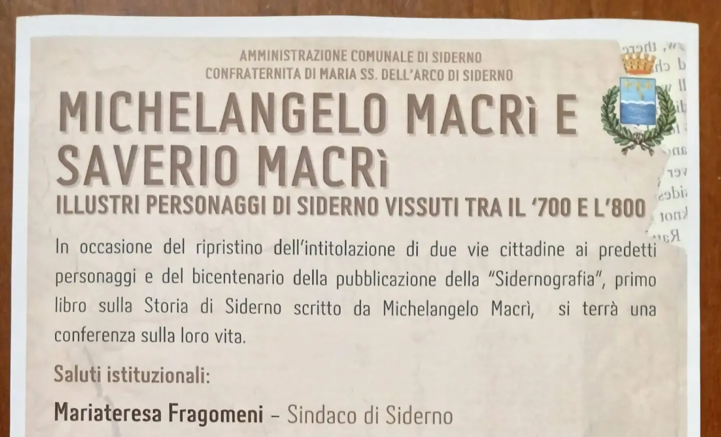 Michelangelo e Saverio Macrì, due nuove vie a Siderno e una conferenza per onorarne la memoria