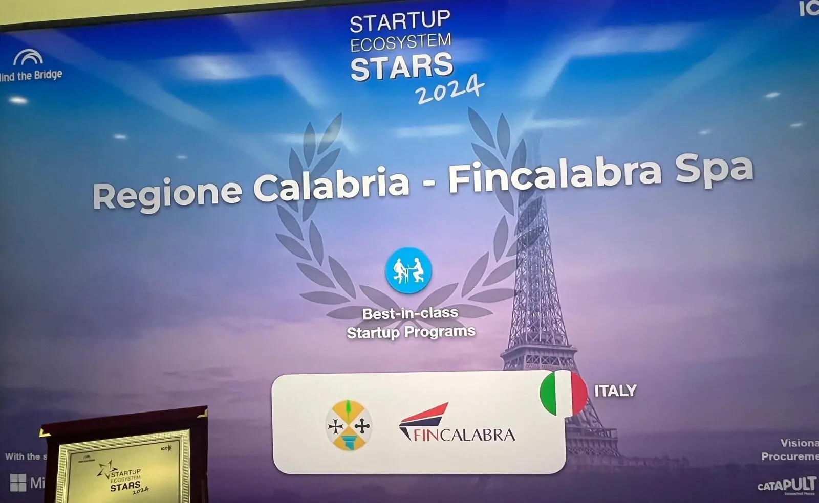 Regione Calabria e Fincalabra Spa premiate ai Startup Ecosystem Stars Awards 2024