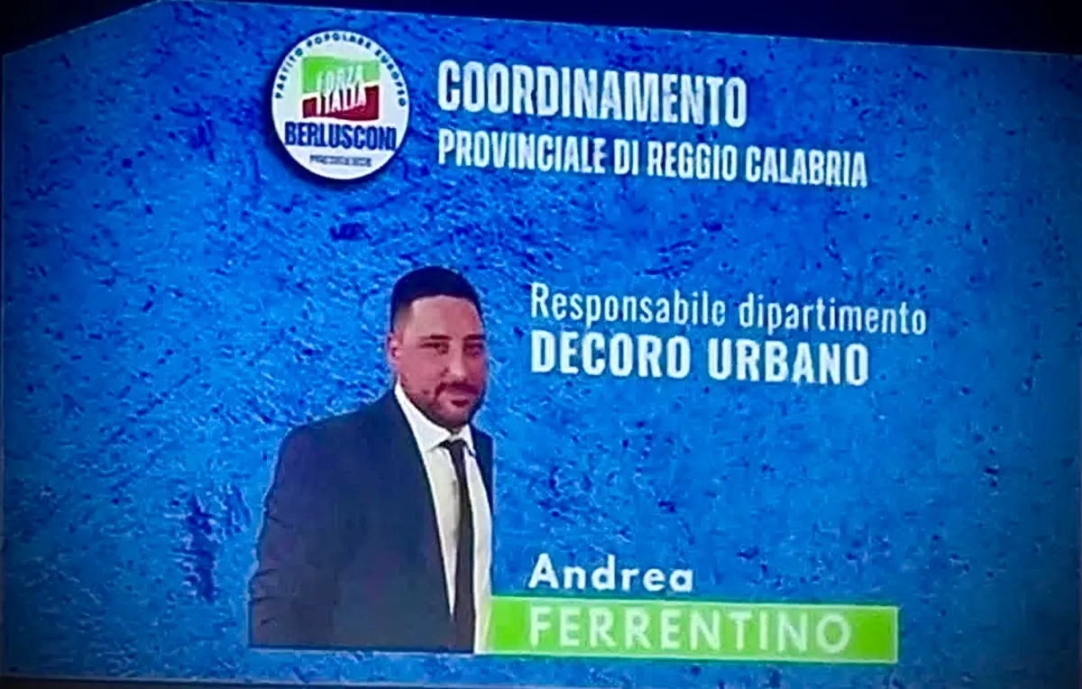 Reggio, Andrea Ferrentino nuovo responsabile del dipartimento Decoro Urbano di Forza Italia