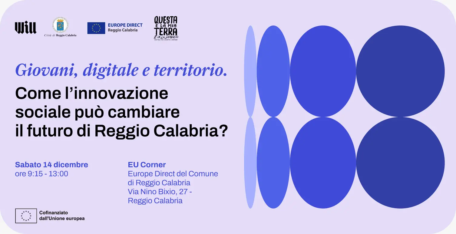 Giovani e innovazione sociale: a Reggio Calabria un workshop per immaginare il futuro della città