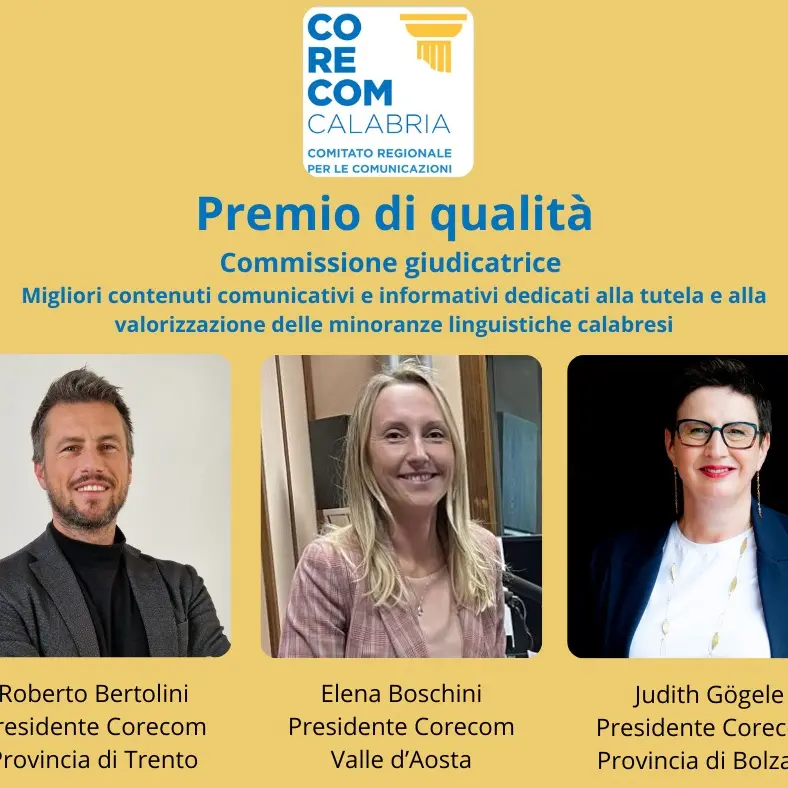 Minoranze linguistiche, entra nel vivo il premio qualità promosso dal Corecom Calabria