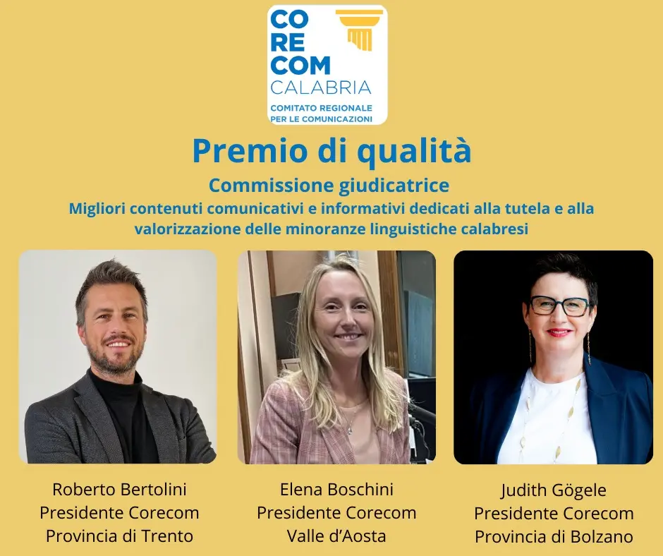 Minoranze linguistiche, entra nel vivo il premio qualità promosso dal Corecom Calabria