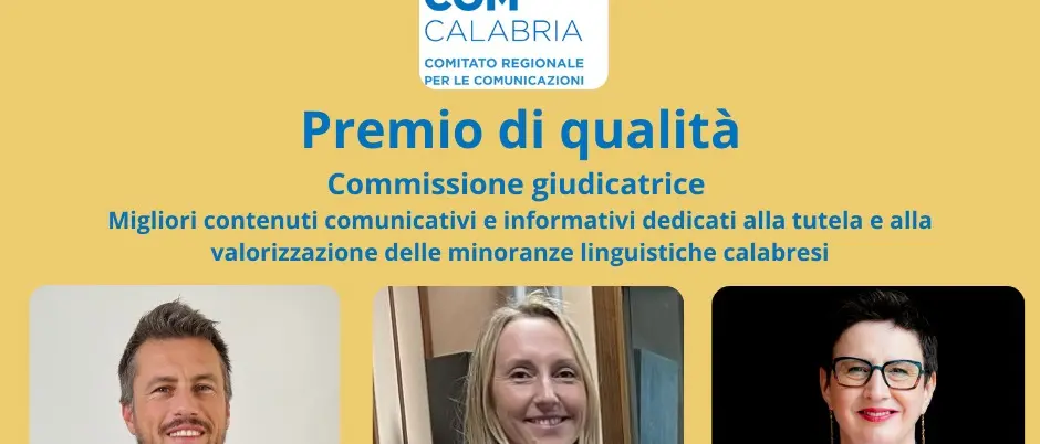 Minoranze linguistiche, entra nel vivo il premio qualità promosso dal Corecom Calabria