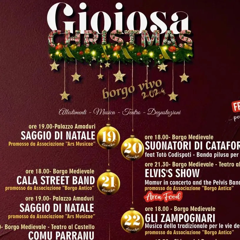 Parte Gioiosa Borgo Vivo 2024, fino al 6 gennaio un programma ricco di iniziative