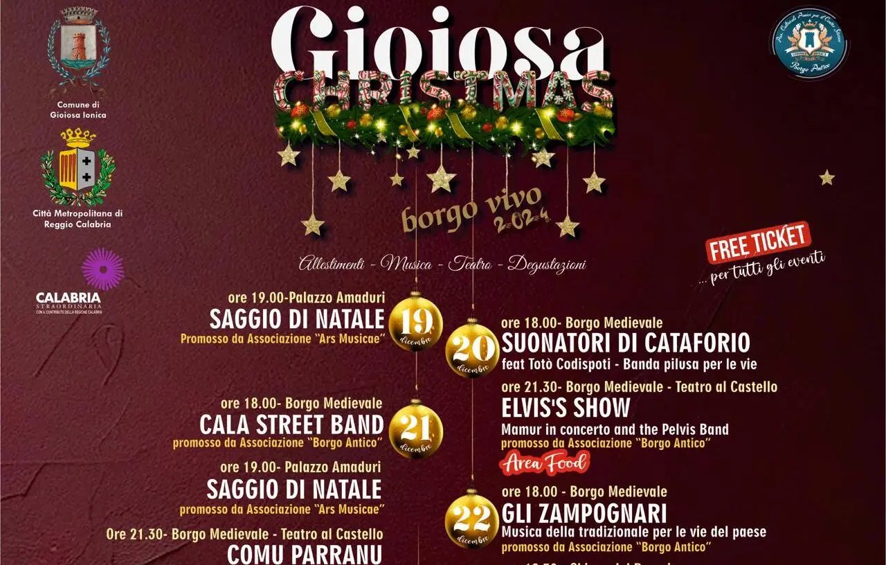 Parte Gioiosa Borgo Vivo 2024, fino al 6 gennaio un programma ricco di iniziative