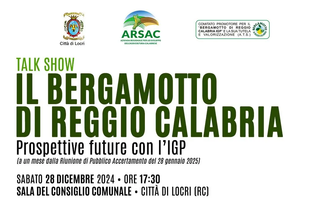 Bergamotto e prospettive future con l’IGP, il talk previsto a Locri