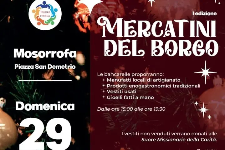 A Mosorrofa il 29 dicembre il \"Mercatino del borgo\"
