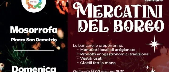 A Mosorrofa il 29 dicembre il \"Mercatino del borgo\"