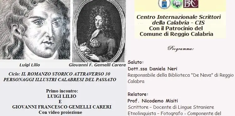Reggio, il Cis della Calabria promuove incontro su Luigi Lilio e Giovanni Francesco Gemelli Careri