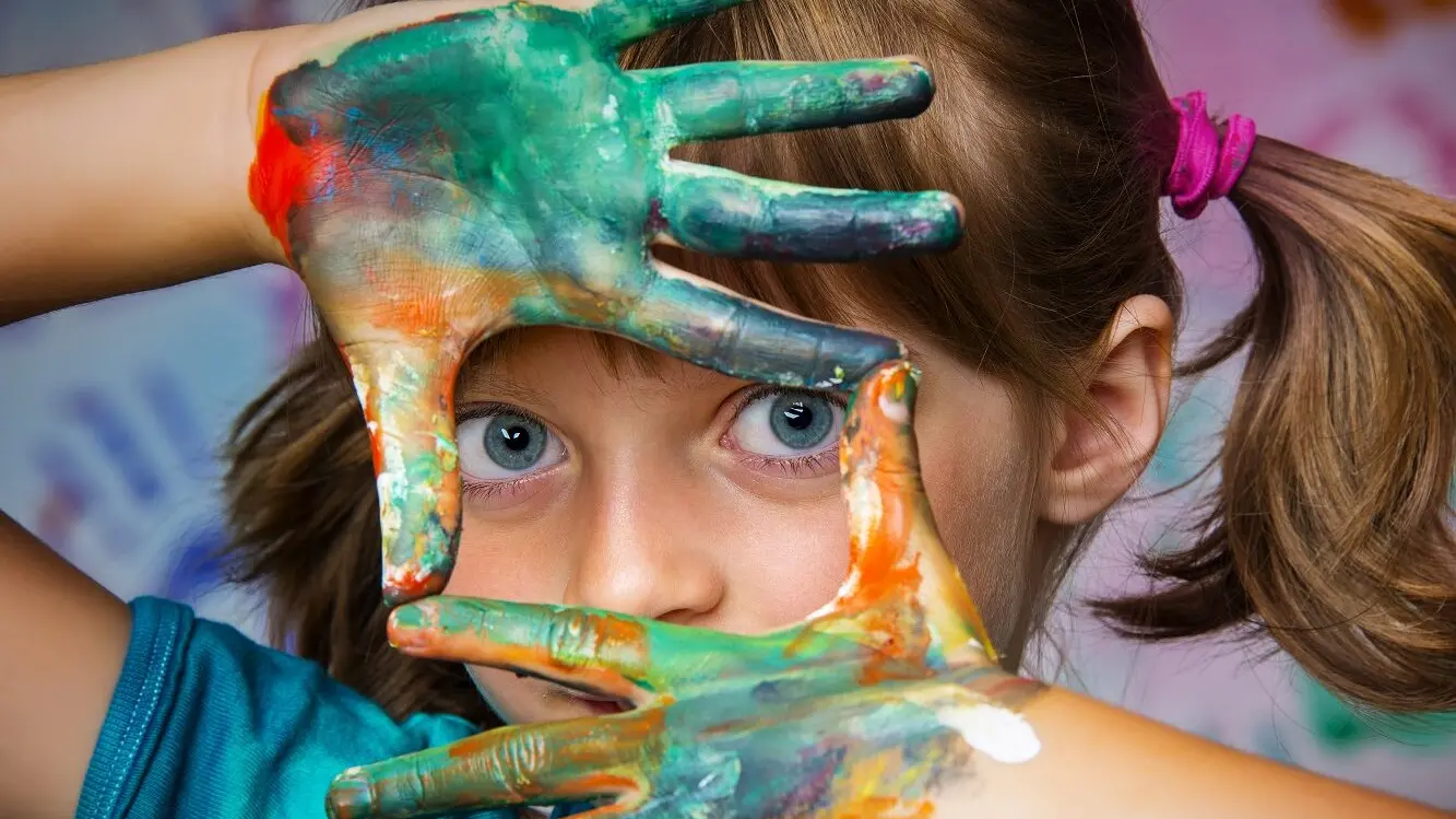 little girl and colors - portrait , Shutterstock