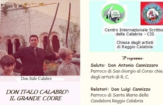 Reggio, presso la Chiesa di San Giorgio al Corso la conferenza \"Don Italo Calabrò: il grande cuore\"