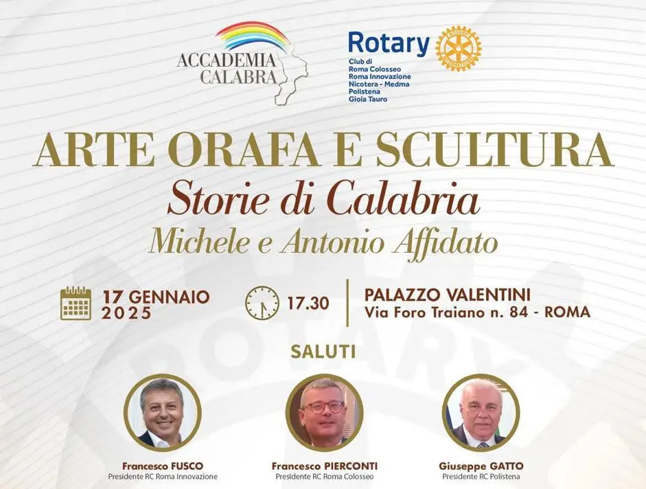 Roma, Michele e Antonio Affidato presentano l’arte orafa calabrese