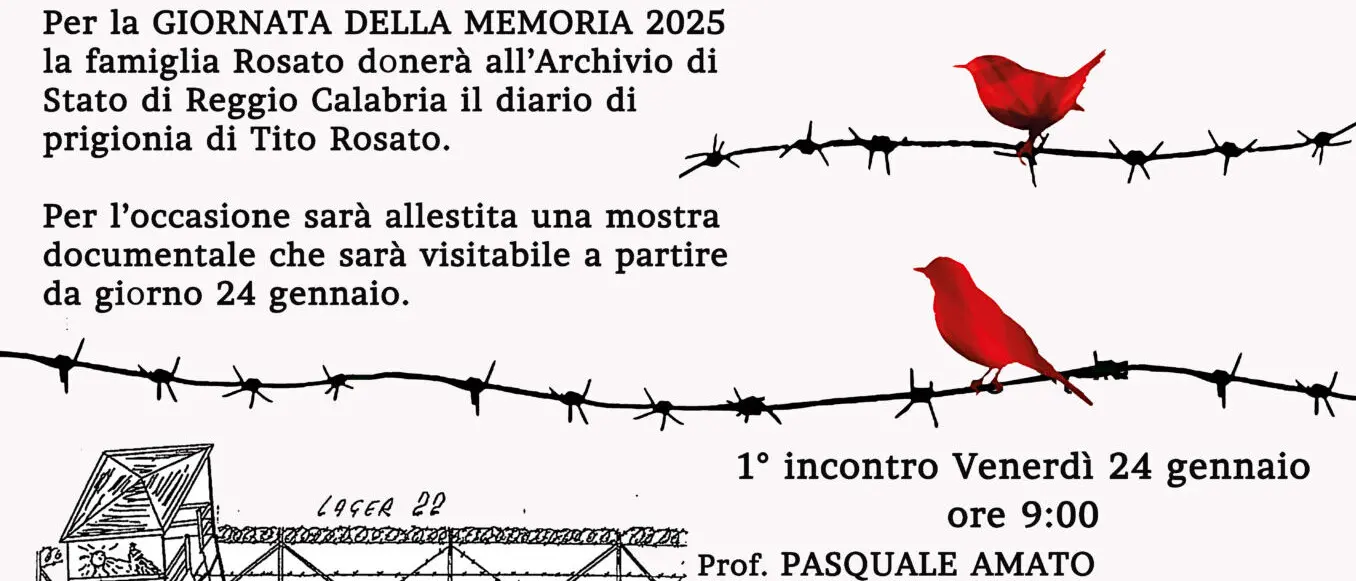 Il diario di prigionia di Tito Rosato donato all'Archivio di Stato di Reggio