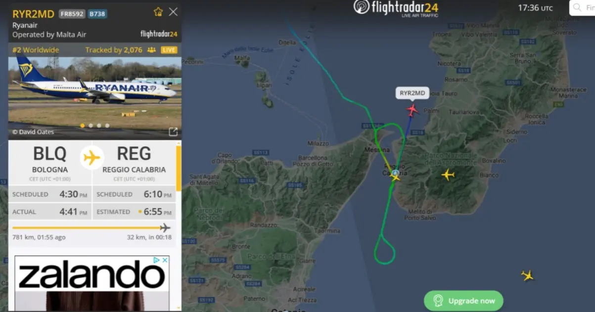 Vento forte e disagi: il volo Bologna-Reggio dirottato a Lamezia, ritardi su Milano