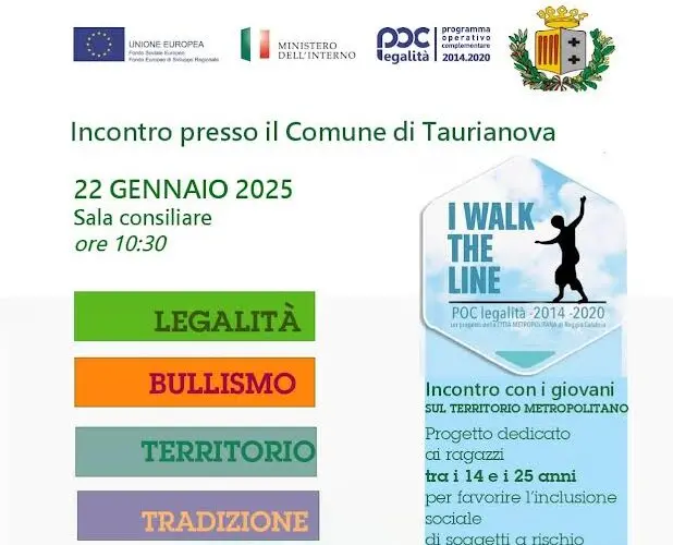 Il progetto “I walk the line” domani presentato a Taurianova: così si aiuta chi non studia e non lavora
