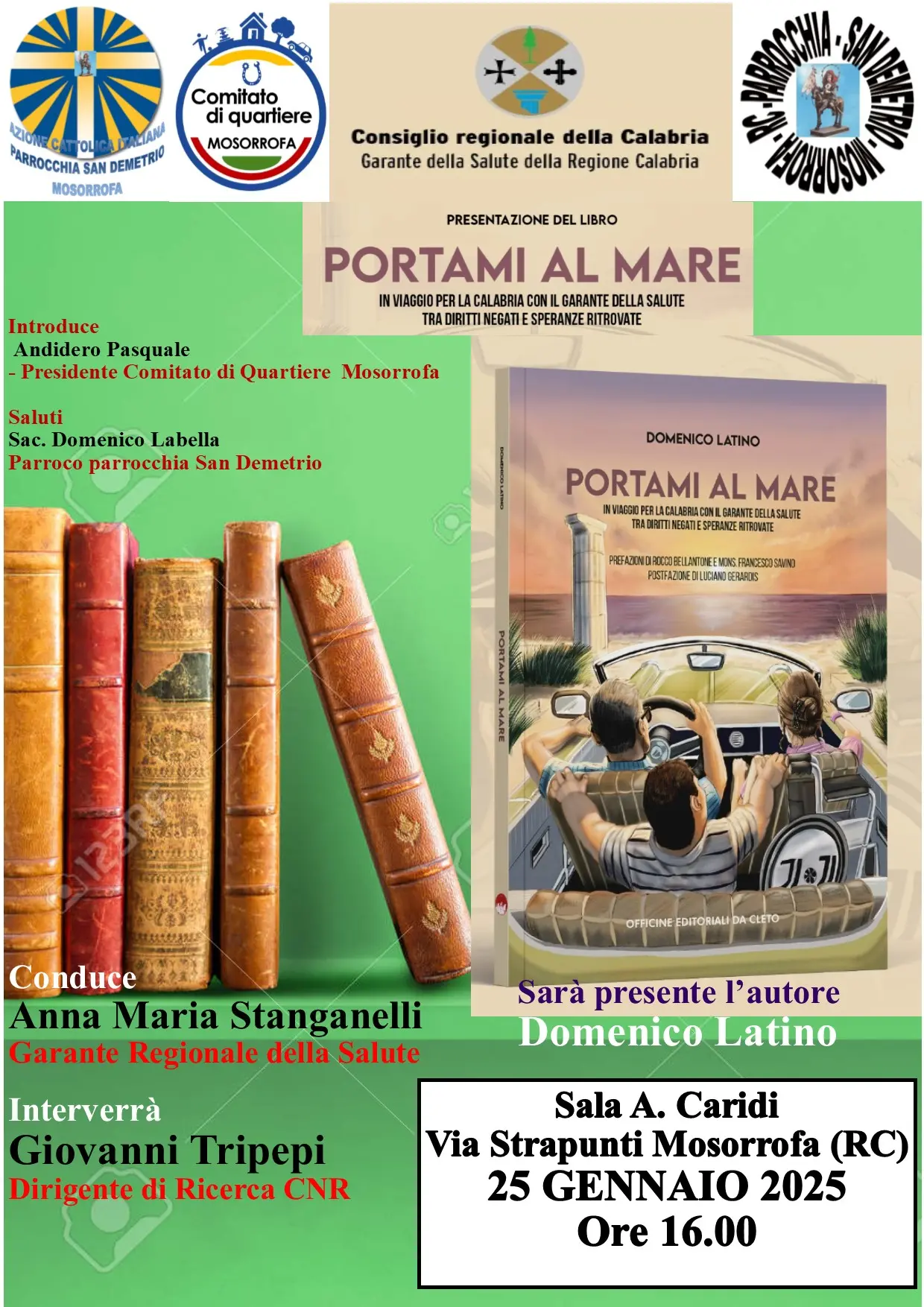 A Mosorrofa la presentazione del libro \"Portami al mare\" di Domenico Latino