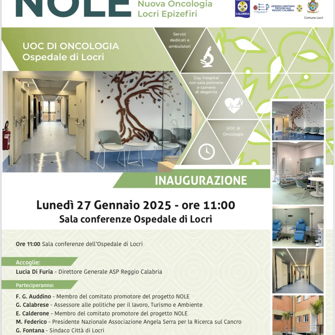 Il 27 gennaio verrà inaugurato il nuovo reparto di oncologia dell'ospedale di Locri
